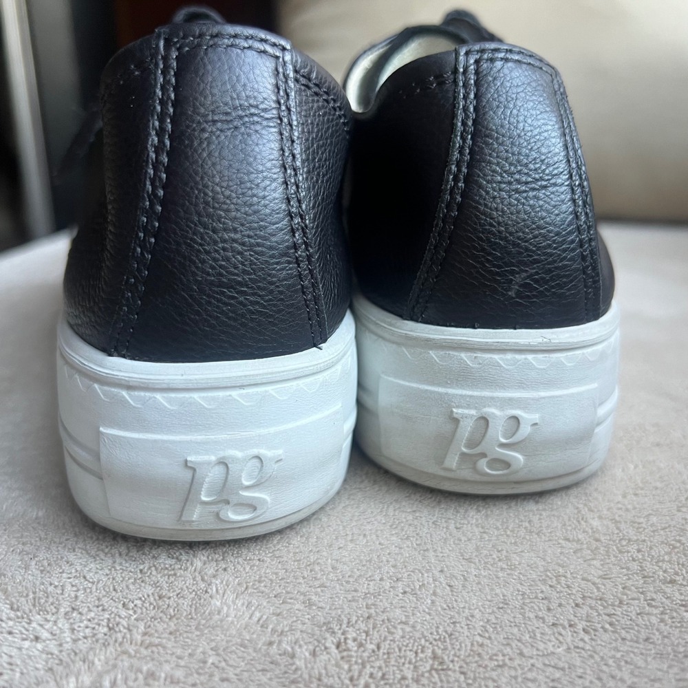 Paul Green Super Soft Women 8.5 UK 6Black Leather Side Zip Platform Sneakers - Picture 9 of 15